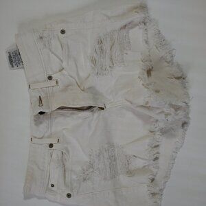 Guess Size US 25 White Jean Shorts Cut Offs Pre-Owned